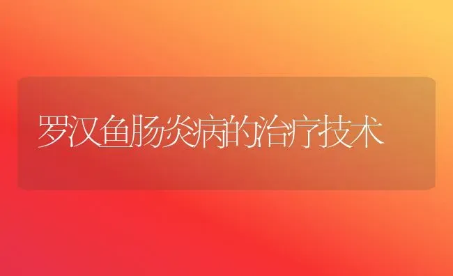 罗汉鱼肠炎病的治疗技术 | 宠物病虫害防治